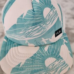 Huk Teal and White Trucker Hat